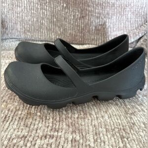 Crocs Mary Jane Duet Sport size 8 Black chunky lug sole comfort Slip on